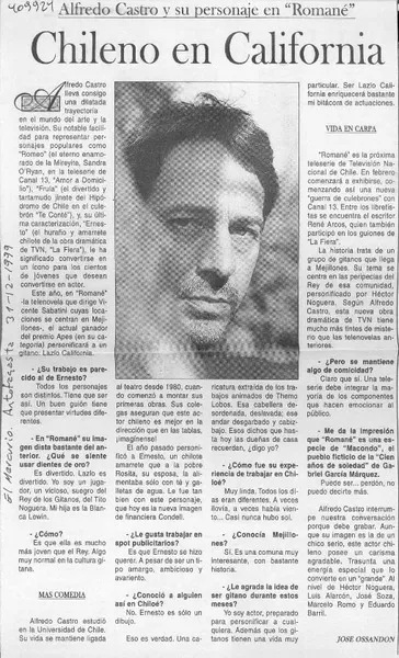 Chileno en California [entrevista] [artículo] : José Ossandón.