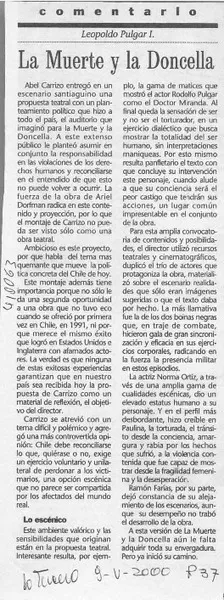 La muerte y la doncella  [artículo] Leopoldo Pulgar I.