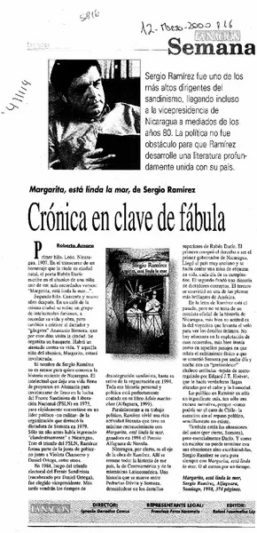Crónica en clave de fábula  [artículo] Roberto Amaro.
