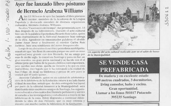 Ayer fue lanzado libro póstumo de Hermelo Arabena  [artículo]
