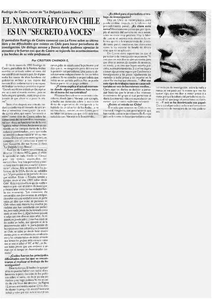 El narcotráfico en Chile es un "secreto a voces"  [artículo] Cristian Chandía E.