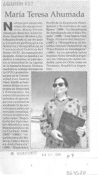 María Teresa Ahumada  [artículo]