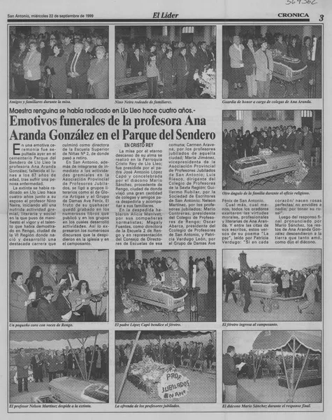Emotivos funerales de la profesora Ana Aranda González en el Parque del Sendero  [artículo]