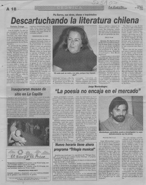 Descartuchando la literatura chilena  [artículo]