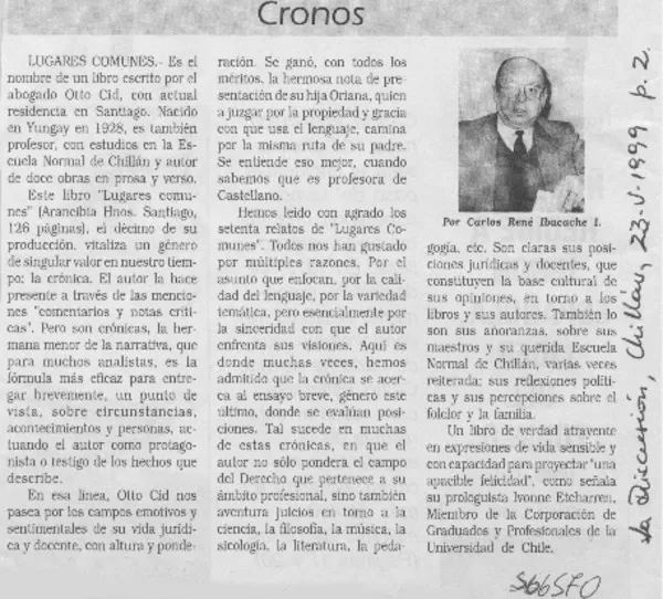 Lugares comunes  [artículo] Carlos René Ibacache I.
