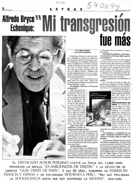 "Mi trasgresión fue mássentimental que sexual"  [artículo] Marcelo Cabello