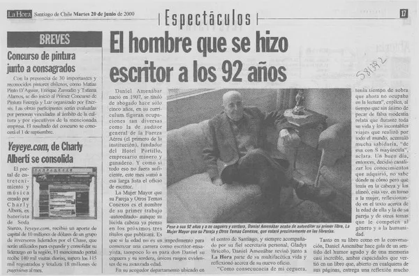 El Hombre que se hizo escritor a los 92 años  [artículo]