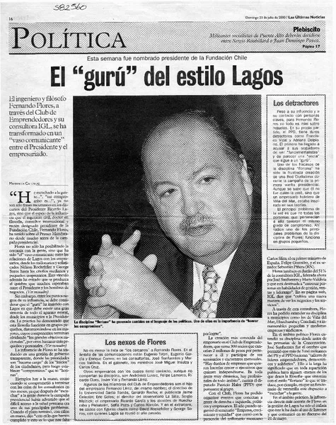 El "gurú" del estilo Lagos  [artículo] Marianela Cisternas
