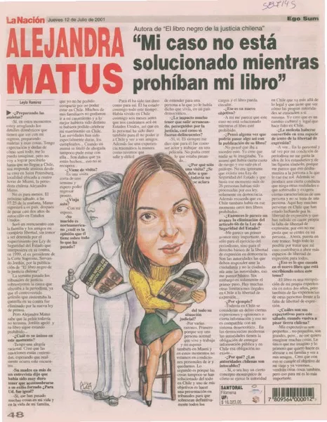 "Mi caso no está solucionado mientras prohíban mi libro"  [artículo] Leyla Ramírez
