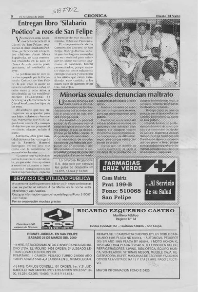 Entregan libro "Silabario poético" a reos de San Felipe  [artículo]