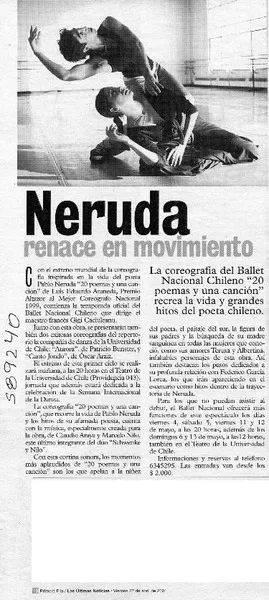 Neruda renace en movimiento  [artículo]