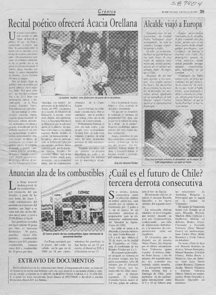 Recital poético ofrecerá Acacia Orellana  [artículo] Ana Iris Álvarez Núñez