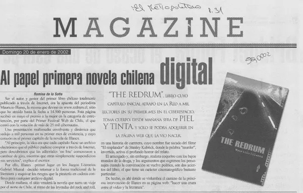 Al papel primera novela chilena digital  [artículo] Romina de la Sotta
