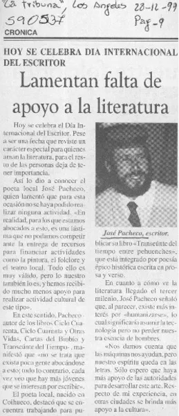 Lamentan falta de apoyo a la literatura  [artículo]