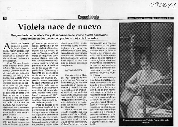 Violeta nace de nuevo  [artículo]