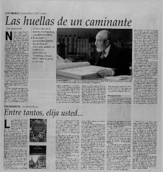 Las huellas de un caminante  [artículo] Elena Irarrázabal Sánchez