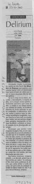Delirium  [artículo] Carlos Maldonado R.