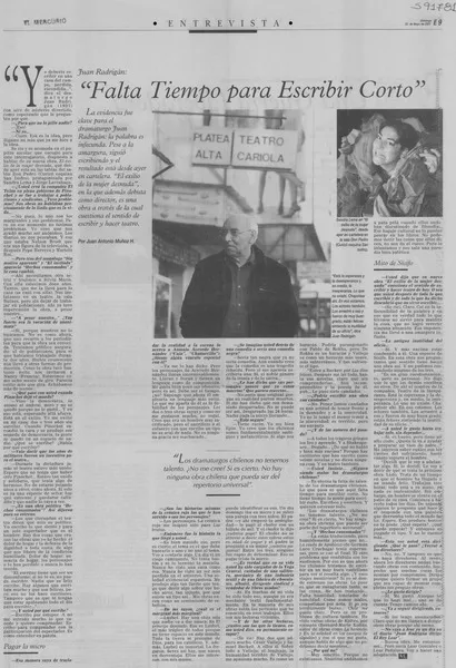 "Falta tiempo para escribir corto"  [artículo] Juan Antonio Muñoz H.