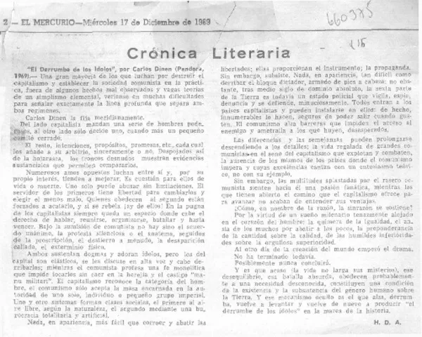 Derrumbe de los ídolos  [artículo] H.D.A.