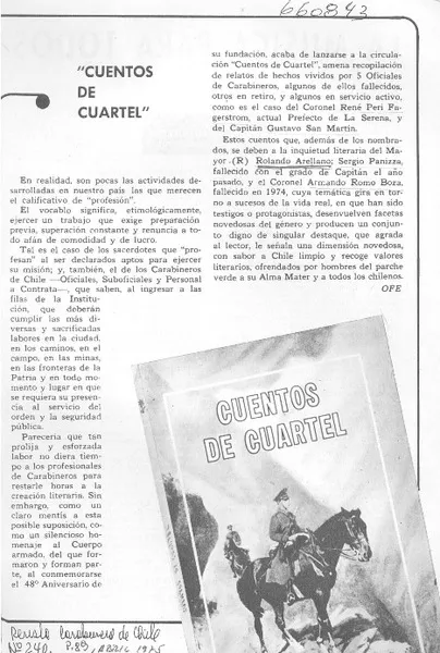 "Cuentos de cuartel"  [artículo] OFE.
