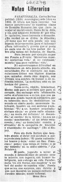 Notas literarias  [artículo] Mesa Seco.