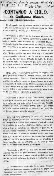 Contando a Chile"  [artículo] José Vargas Badilla.