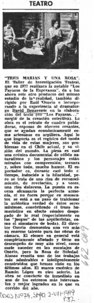 Tres Marías y una Rosa".  [artículo]