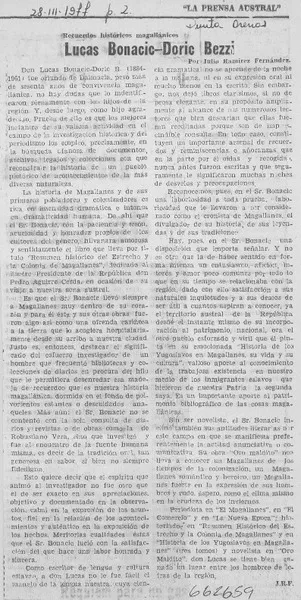 Lucas Bonacic-Doric Bezzi  [artículo] Julio Ramírez Fernández.