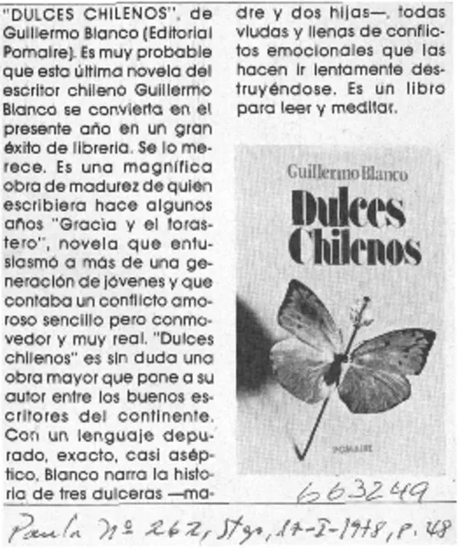 "Dulces chilenos"  [artículo]