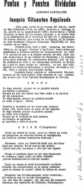 Joaquín Cifuentes Sepúlveda  [artículo] Augusto Santelices.