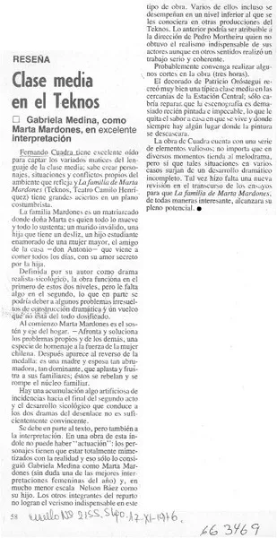Clase media en el Teknos.  [artículo]