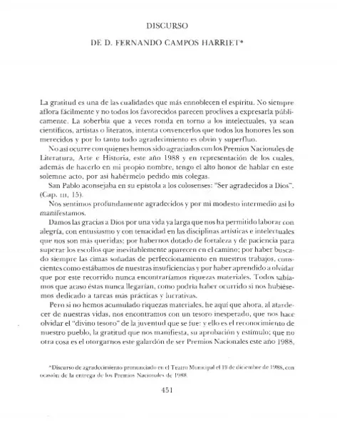 Discurso de D. Fernando Campos Harriet.  [artículo]