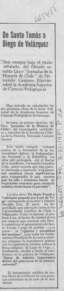 De Santo Tomás a Diego de Velázquez.  [artículo]