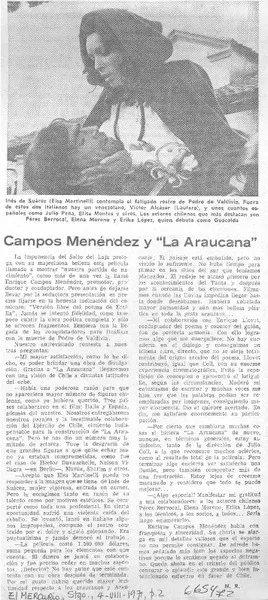 Campos Menéndez y "La Araucana"  [artículo] M. R.