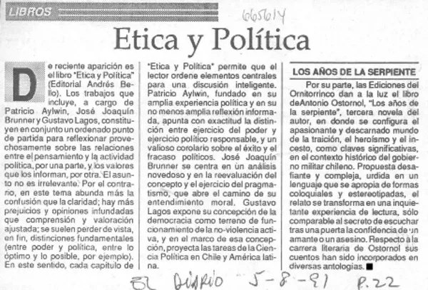 Ética y política.  [artículo]