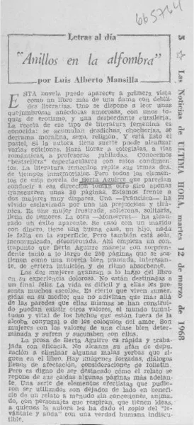 Anillos en la alfombra  [artículo] Luis Alberto Mansilla.