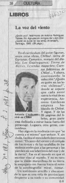 La voz del viento  [artículo] G. B.
