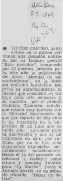 Víctor Castro  [artículo].