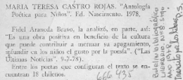 María Teresa Castro Rojas.  [artículo]