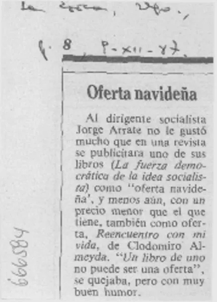 Oferta navideña.  [artículo]