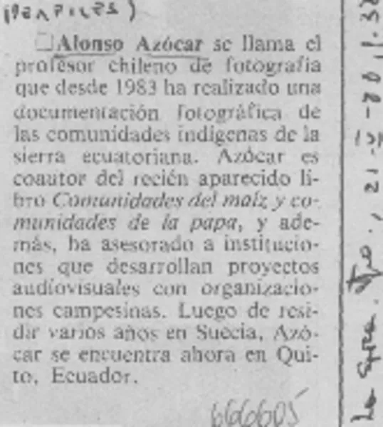 Alonso Azócar.  [artículo]