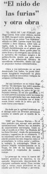 El nido de las furias" y otra obra.  [artículo]