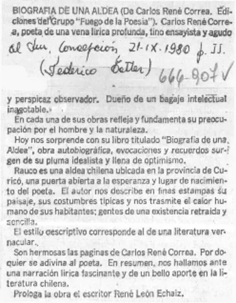 Biografía de una aldea  [artículo] Federico Tatter.