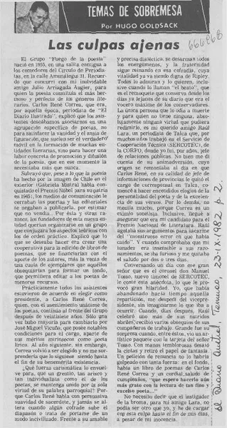 Las culpas ajenas  [artículo] Hugo Goldsack.
