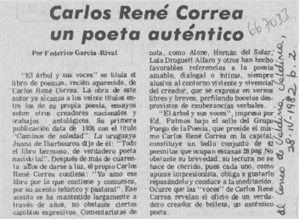Carlos René Correa  [artículo] Federico García-Rival.