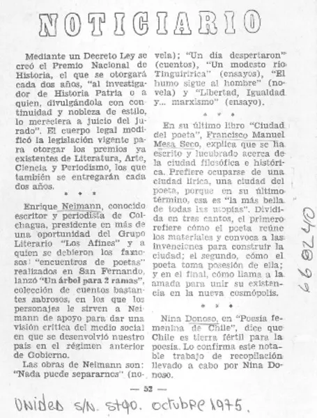 Noticiario  [artículo]