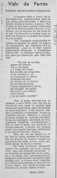 Vida de perros  [artículo] Mesa Seco.