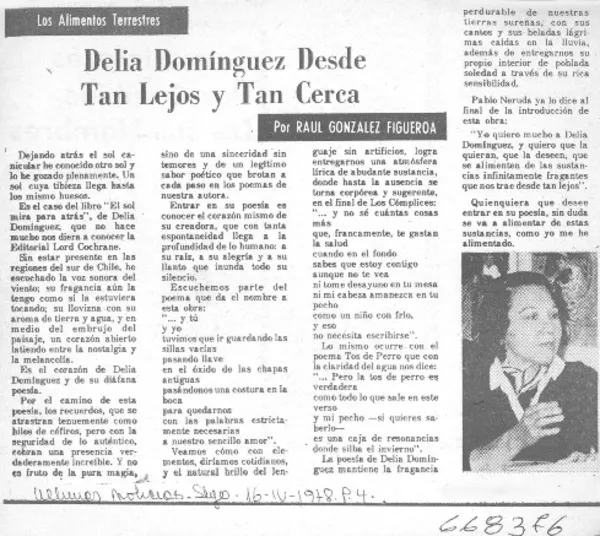 Delia Domínguez desde tan lejos y tan cerca  [artículo] Raúl González Figueroa.