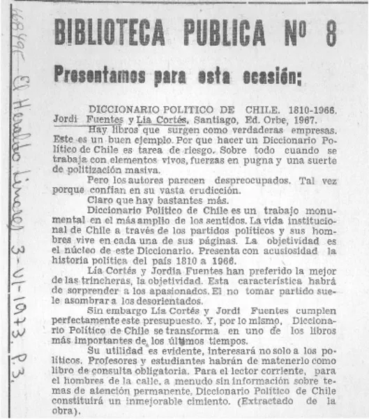 Diccionario político de Chile 1810-1966.  [artículo]