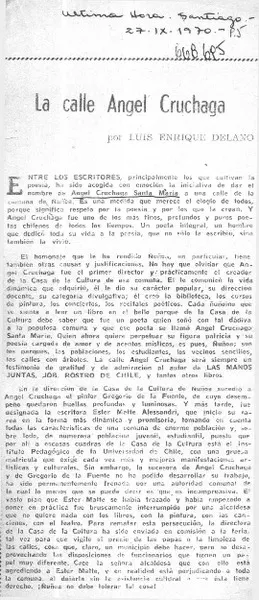 La calle Angel Cruchaga  [artículo] Luis Enrique Délano.